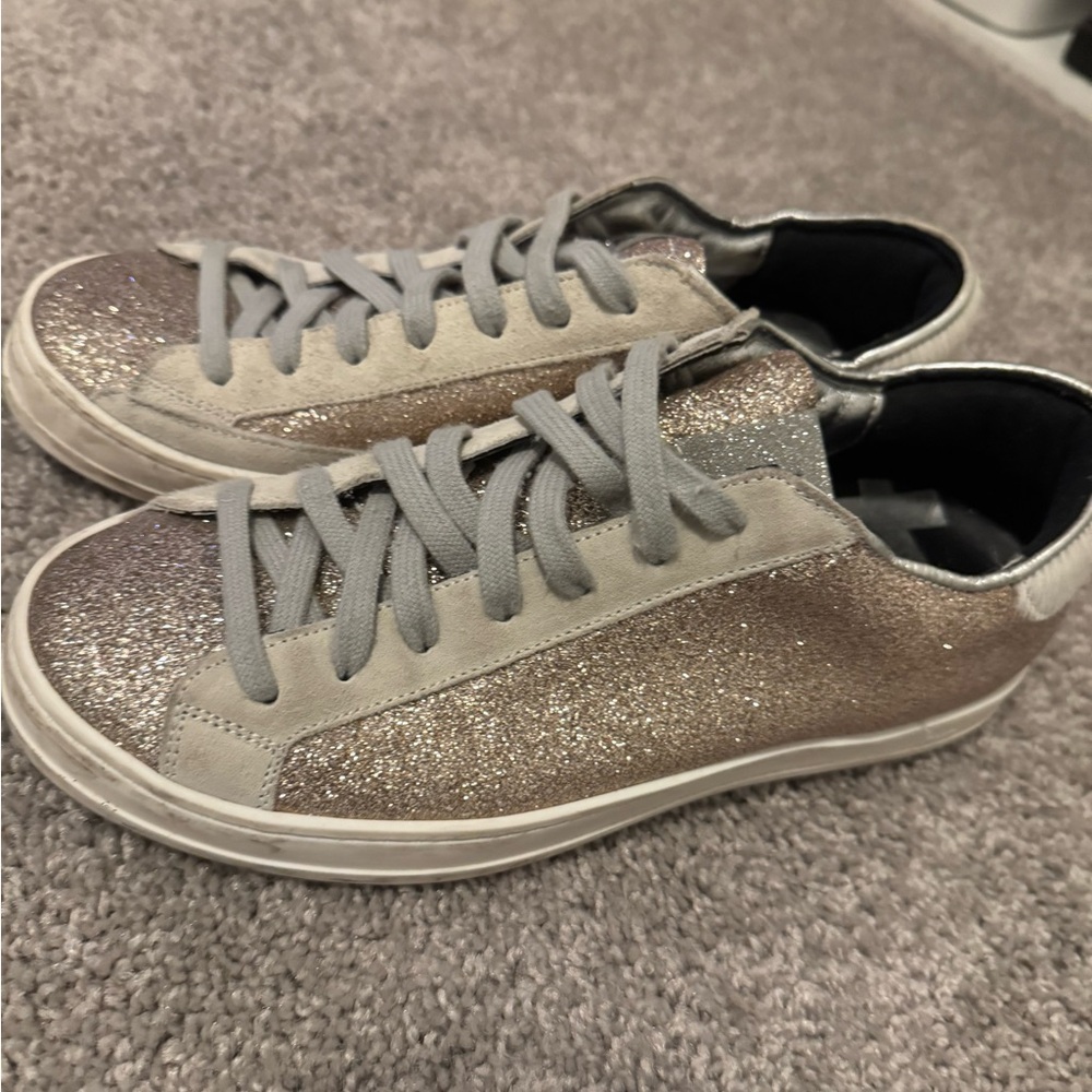 P448 John Sneaker Champagne Glitter Sz 39 - Picture 6 of 6